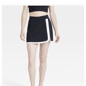 Women's Joylab Piped High Rise Black Knit High Rise Skort Built In Shorts XL NEW